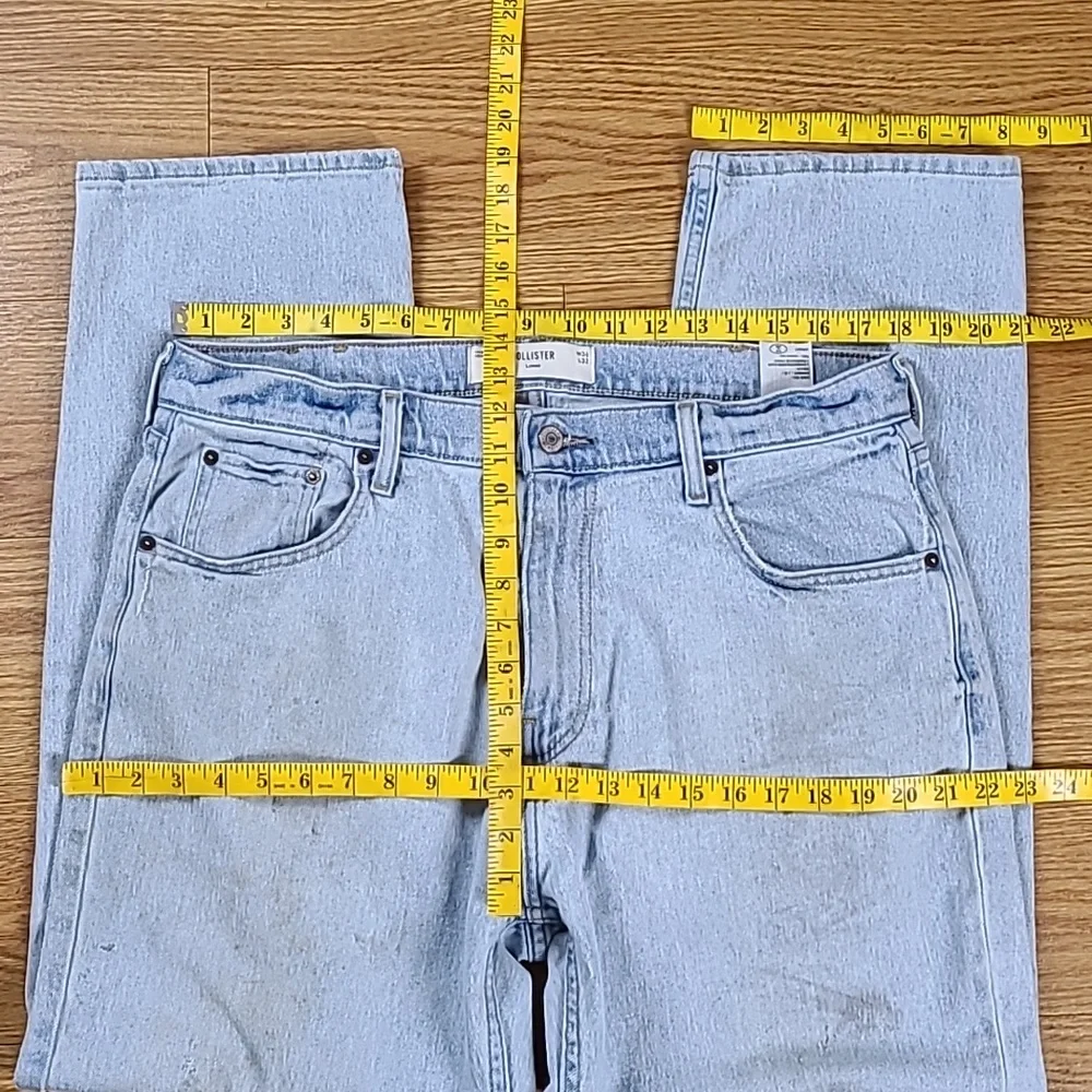 HOLLISTER VINTAGE LOOSE 36x29 PRE-OWNED MENS MECHANIC STAIN STRIGHT DENIM JEANS